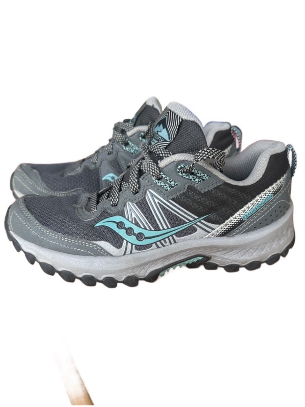 Saucony TR 14 Women's Gray & Teal Trail Running Shoes